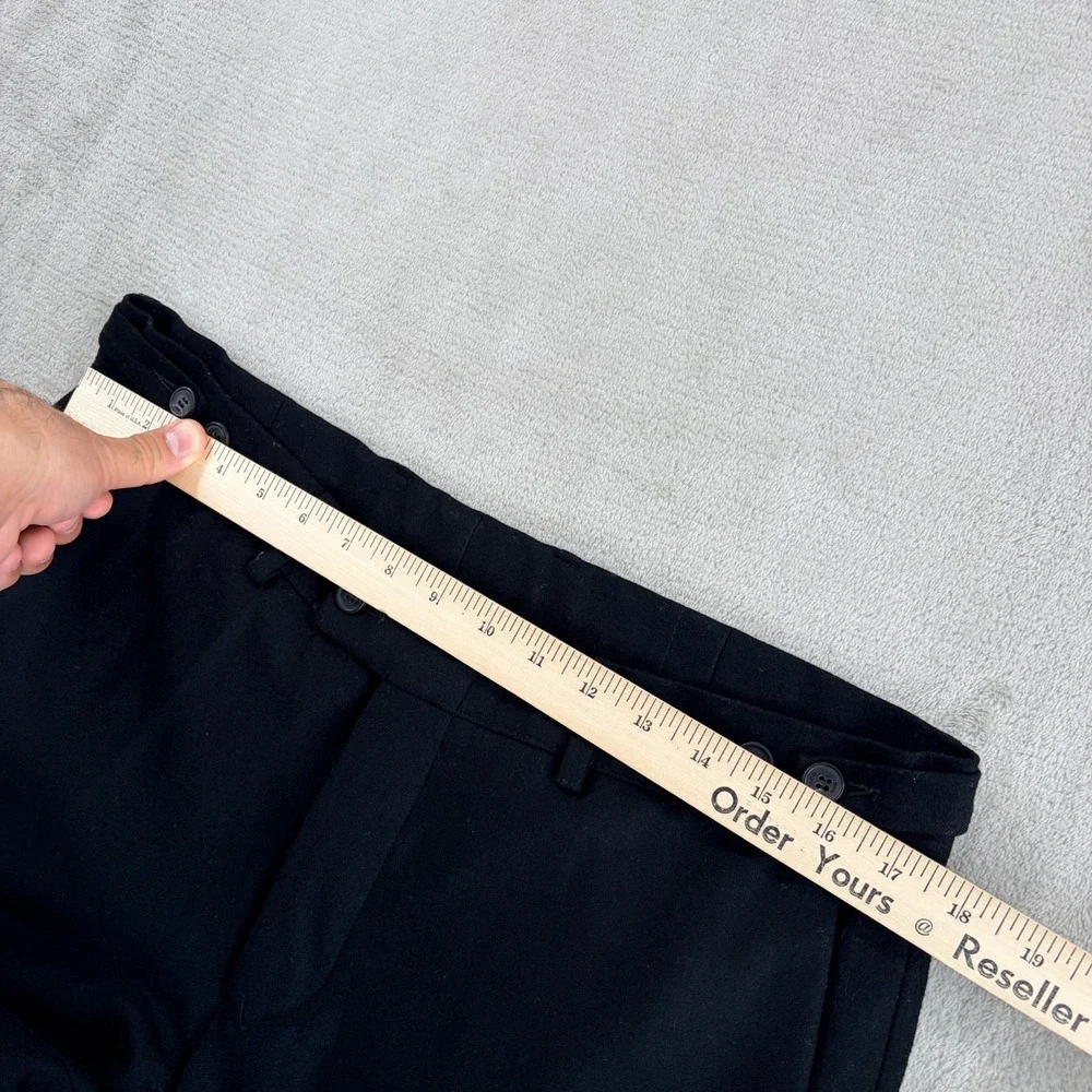 Vintage Gucci Cashmere Wool Cinch Waist Trousers Pants IT 52 US34x34 Black Italy